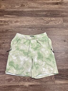 FLX Green Tie Dye Athletic Shorts Zip Pocket Size Small